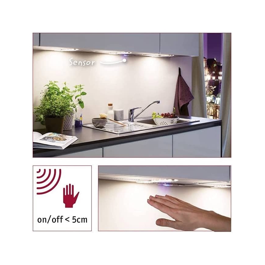 Paulmann 70710 - SÆT 3xLED/3,3W Møbelbelysning med sensor SOFTPAD 230V 2700K