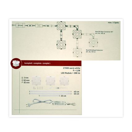 Paulmann 70710 - SÆT 3xLED/3,3W Møbelbelysning med sensor SOFTPAD 230V 2700K