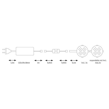 Paulmann 70711 - SÆT 3xLED/2,8W Møbelbelysning med sensor SOFTPAD 230V 2700K