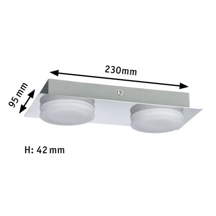 Paulmann 70883 - 2xLED/4,7W IP23 Badeværelses væglampe DORADUS 230V