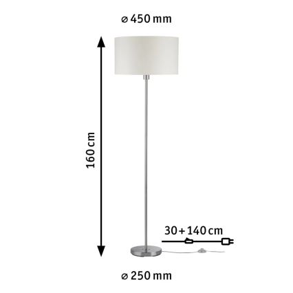 Paulmann 70922 - 1xE27/60W Gulvlampe TESSA 230V