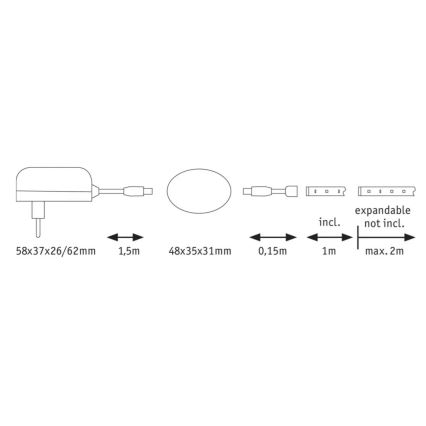 Paulmann 70955 - LED/3W Strip med sensor 1m YOURLED 230V