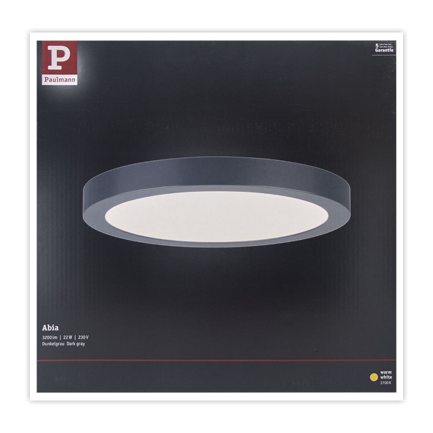 Paulmann 70988 - LED/22W Loftlampe ABIA 230V antracit