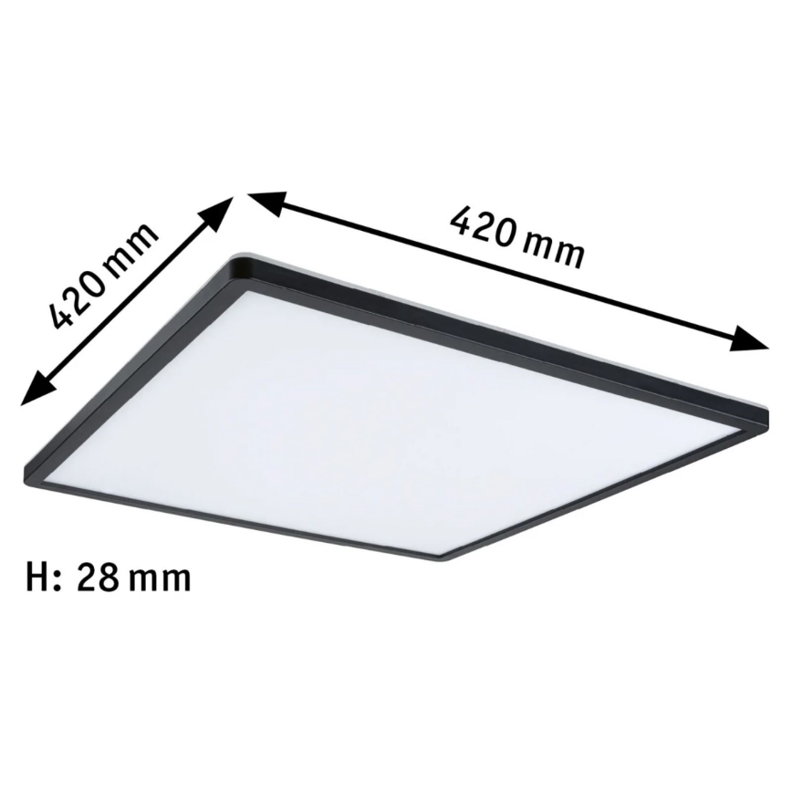 Paulmann 71002 - LED/22W Panel dæmpbart ATRIA 230V 3000K 42x42 cm sort