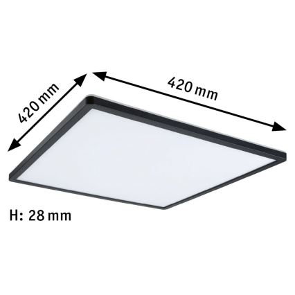 Paulmann 71002 - LED/22W Panel dæmpbart ATRIA 230V 3000K 42x42 cm sort