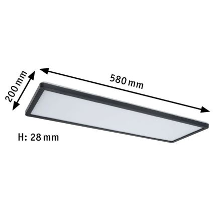 Paulmann 71003 - LED/22W Panel dæmpbart ATRIA 230V 3000K 20x58 cm sort
