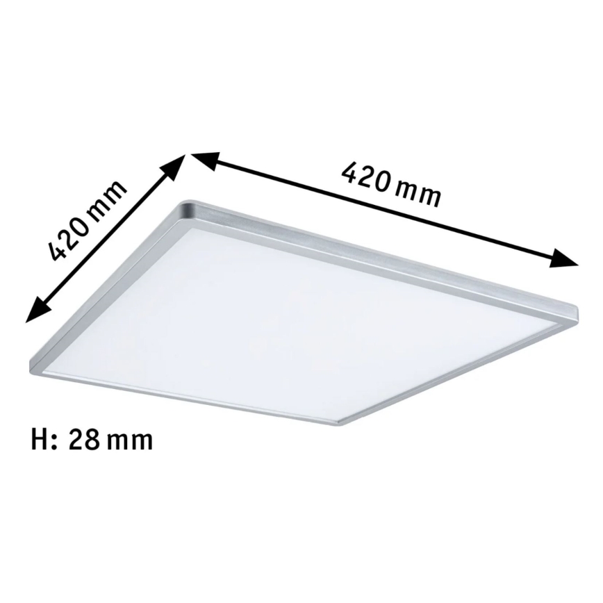 Paulmann 71009 - LED/22W Panel dæmpbart ATRIA 230V 4000K 42x42 cm mat krom