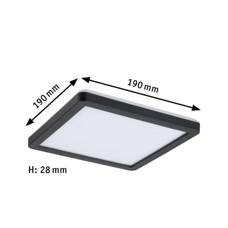 Paulmann 71014 - LED/11,2W Fastmonteret panel ATRIA 230V 4000K 19x19 cm sort