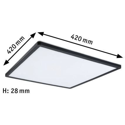 Paulmann 71016 - LED/22W Panel dæmpbart ATRIA 230V 4000K 42x42 cm sort