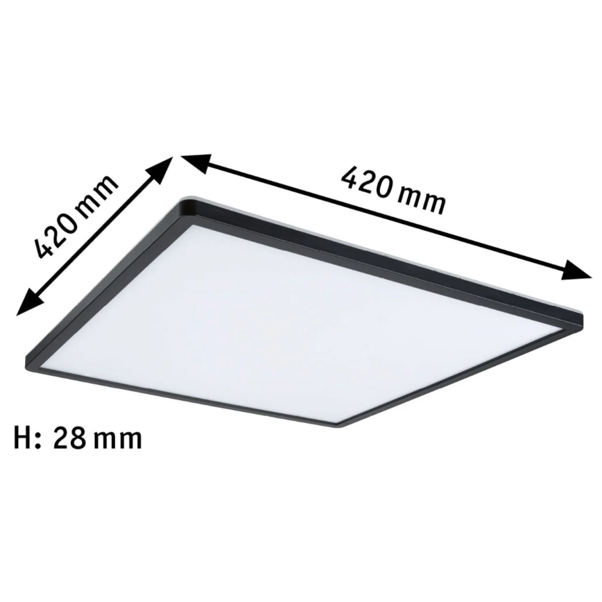 Paulmann 71016 - LED/22W Panel dæmpbart ATRIA 230V 4000K 42x42 cm sort