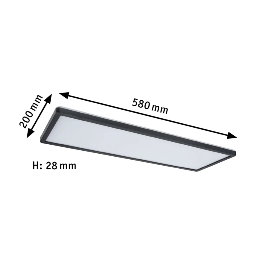 Paulmann 71017 - LED/22W Panel dæmpbart ATRIA 230V 4000K 20x58 cm sort