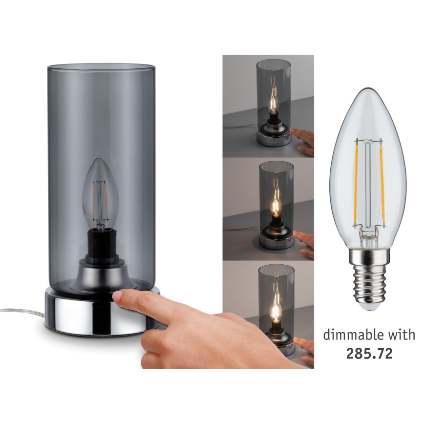 Paulmann 77056 - 1xE14/40W Bordlampe m. touch-funktion PINJA 230V