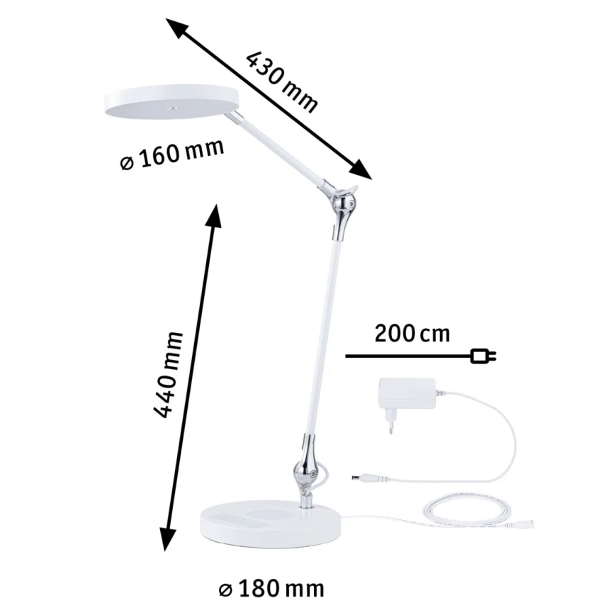 Paulmann 78011 - LED/11W Bordlampe m. touch-funktion dæmpbar NUMIS 230V 2700/4000/6500K hvid