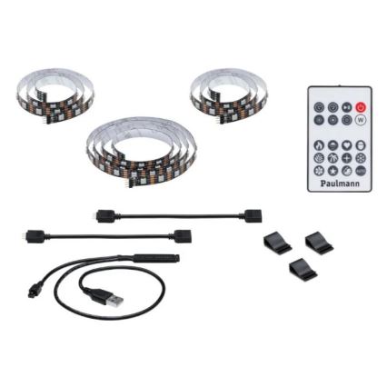 Paulmann 78880 - LED/3,5W RGB Strip til tv dæmpbar 2m ZOLL 5V + fjernbetjening