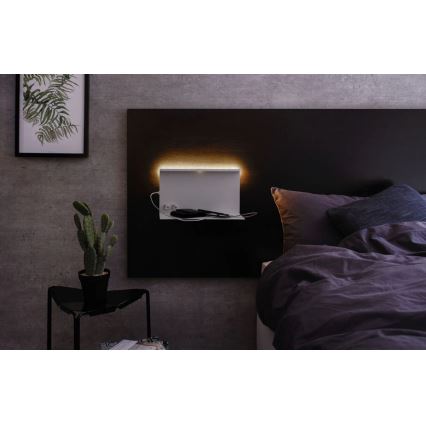 Paulmann 78919 - LED/4,5W Lampe dæmpbar med hylde og USB + LED/1,6W 230V