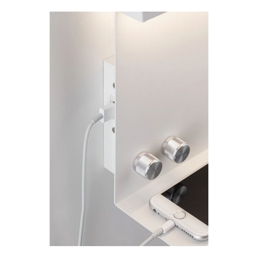Paulmann 78919 - LED/4,5W Lampe dæmpbar med hylde og USB + LED/1,6W 230V