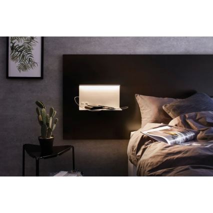 Paulmann 78919 - LED/4,5W Lampe dæmpbar med hylde og USB + LED/1,6W 230V