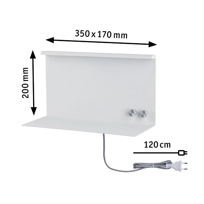 Paulmann 78919 - LED/4,5W Lampe dæmpbar med hylde og USB + LED/1,6W 230V