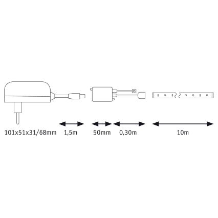 Paulmann 78978 - LED lysbånd dæmpbar RGB/20W SIMPLED 5 m 230V + fjernbetjening