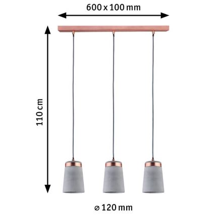 Paulmann 79626 - 3xE27/20W Pendel NEORDIC STIG 230V