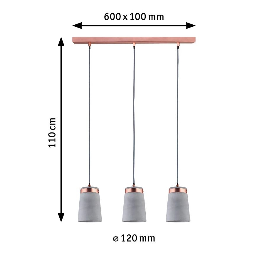 Paulmann 79626 - 3xE27/20W Pendel NEORDIC STIG 230V