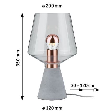 Paulmann 79665 - 1xE27/20W Bordlampe NEORDIC YORIK 230V