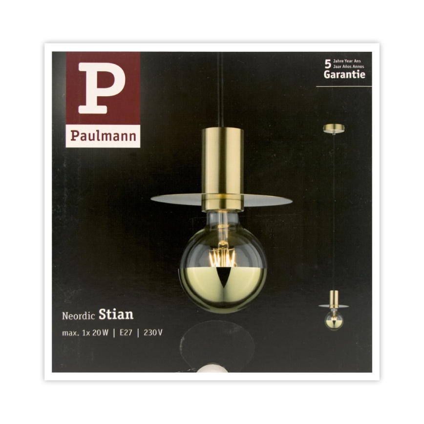 Paulmann 79726 - 1xE27/20W Pendel STIAN 230V
