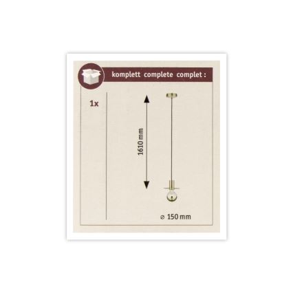 Paulmann 79726 - 1xE27/20W Pendel STIAN 230V