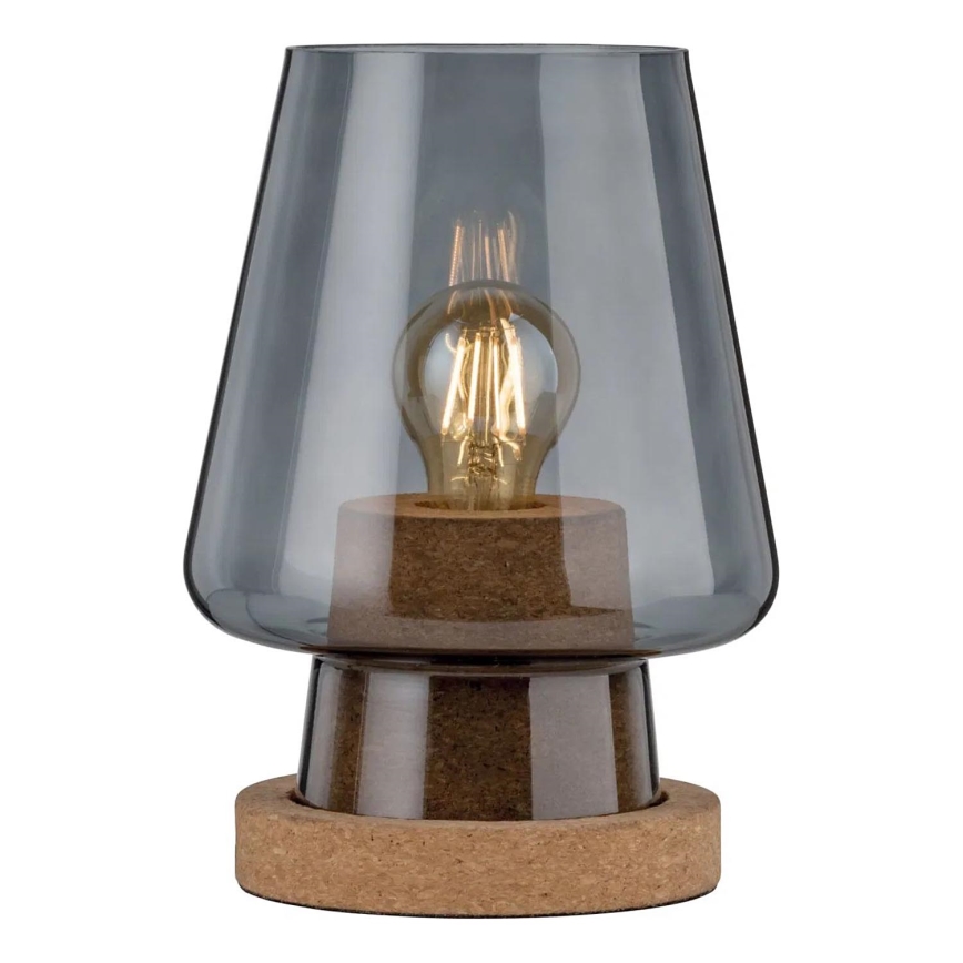 Paulmann 79736 - 1xE27/20W Bordlampe IBEN 230V røgfarvet