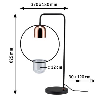 Paulmann 79746 - 1xGU10/20W Bordlampe FANJA 230V røgfarvet