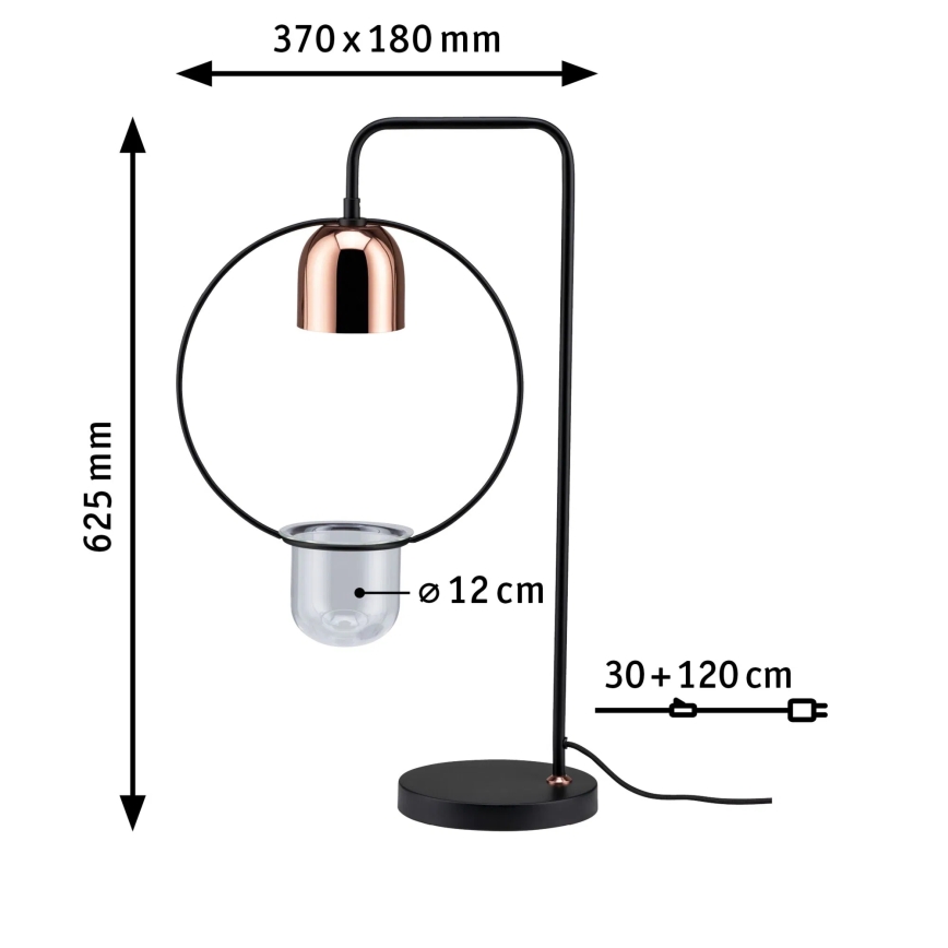 Paulmann 79746 - 1xGU10/20W Bordlampe FANJA 230V røgfarvet