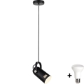 Paulmann 79766 - LED 1xE27/8W Pendel med kabelophæng LAVEA 230V sort