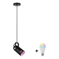 Paulmann 79766 - LED RGBW 1xE27/9W pendel med wireophæng LAVEA 230V sort