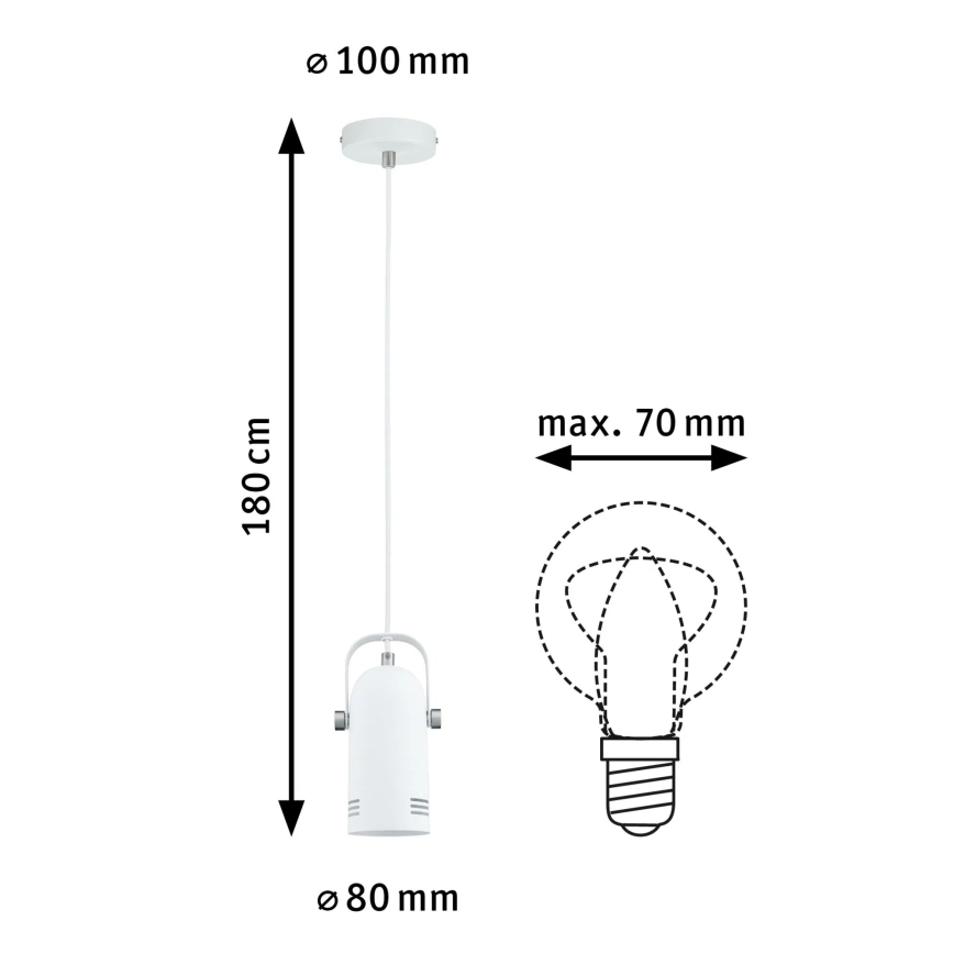 Paulmann 79767 - LAVEA LED RGBW pendel 1xE27/9W, 230V, hvid