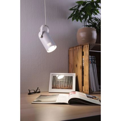 Paulmann 79767 - LED 1xE27/8W Pendel på ledning LAVEA 230V hvid