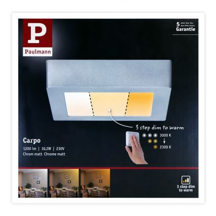 Paulmann 79791 - Loftlampe CARPO LED/10,2W 230V 2300-3000K