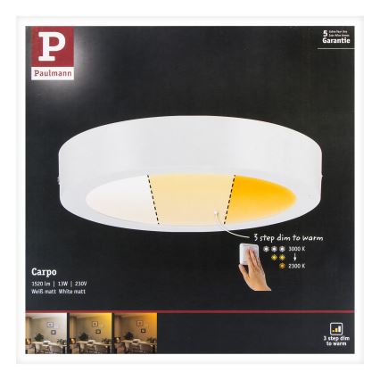 Paulmann 79795 - LED/13W Loftlampe CARPO 230V 2300/2500/3000K