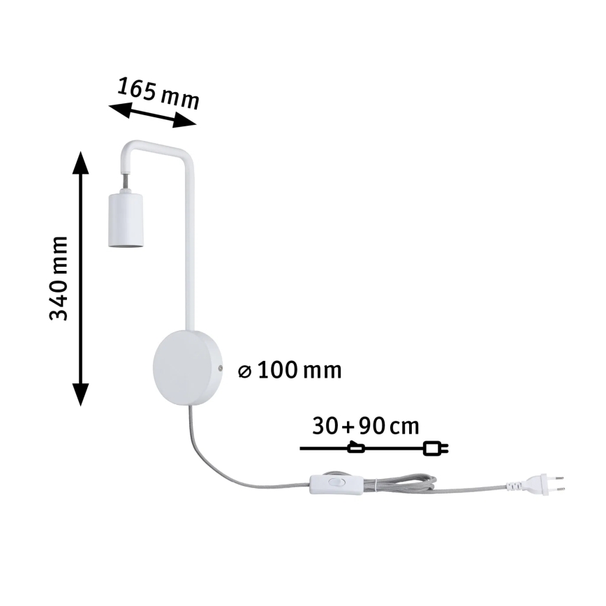 Paulmann 79811 - 1xE27/40W Væglampe CALVANI 230V hvid