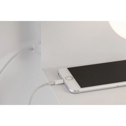 Paulmann 79812 - 1xE27/40W Væglampe med hylde og USB CALVANI 230V hvid