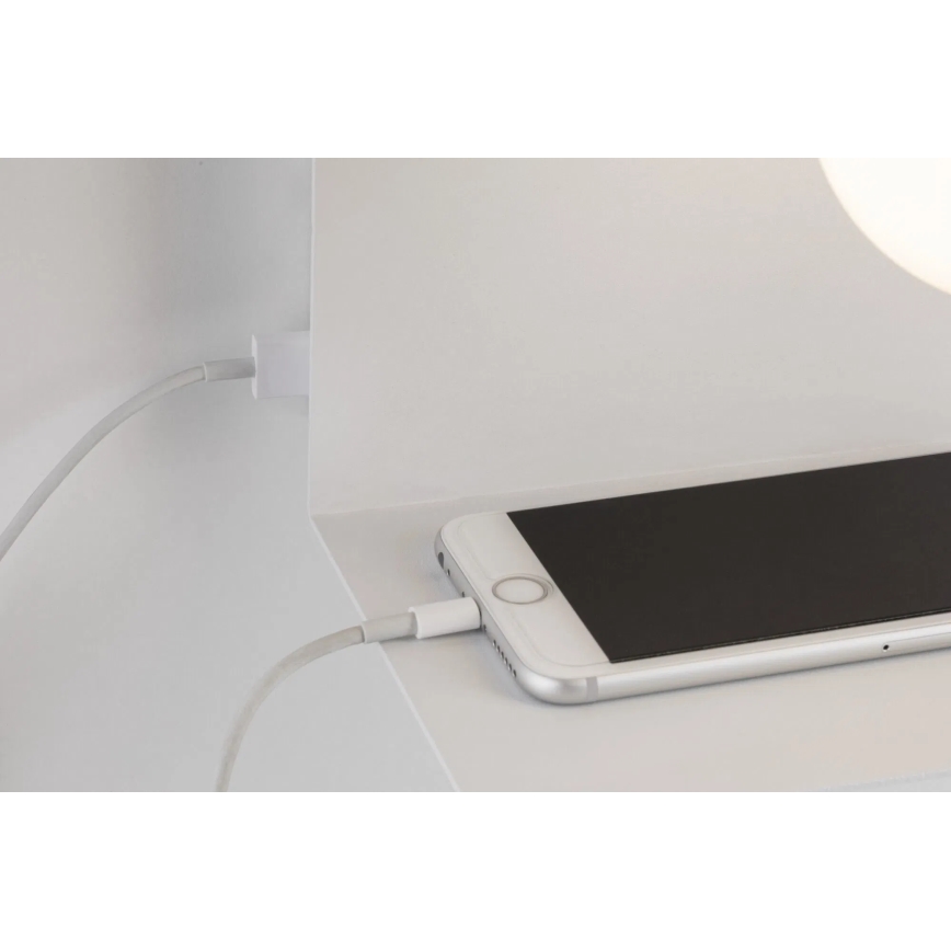 Paulmann 79812 - 1xE27/40W Væglampe med hylde og USB CALVANI 230V hvid