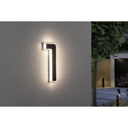 Paulmann 79842 - Soldrevet husnummer LED/0,2W IP44 1,2V 1500 mAh