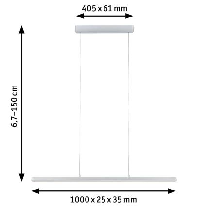 Paulmann 79900 - Pendel dæmpbar LED/42W LENTO 230V mat krom