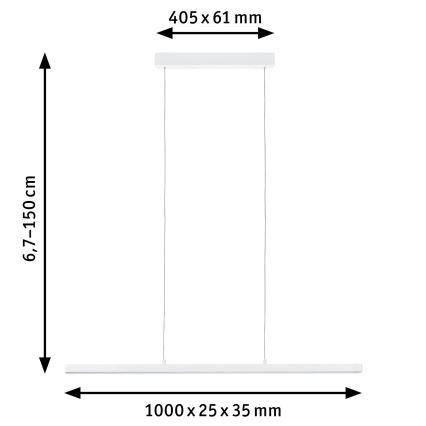 Paulmann 79903 - LED/43W Pendel dæmpbar SMART LENTO 230V 2700-6000K