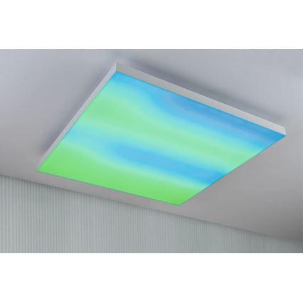 Paulmann 79910 - LED/31W RGBW Dæmpbar loftlampe LORIA 230V 3000-6500K 59,5x59,5 cm hvid + fjernbetjening