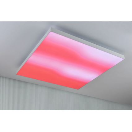Paulmann 79910 - LED/31W RGBW Dæmpbar loftlampe LORIA 230V 3000-6500K 59,5x59,5 cm hvid + fjernbetjening