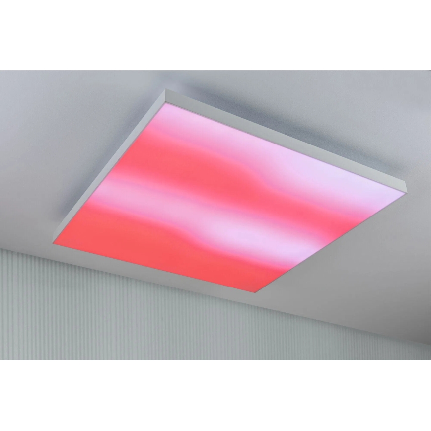 Paulmann 79910 - LED/31W RGBW Dæmpbar loftlampe LORIA 230V 3000-6500K 59,5x59,5 cm hvid + fjernbetjening