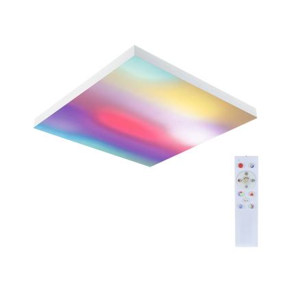 Paulmann 79910 - LED/31W RGBW Dæmpbar loftlampe LORIA 230V 3000-6500K 59,5x59,5 cm hvid + fjernbetjening