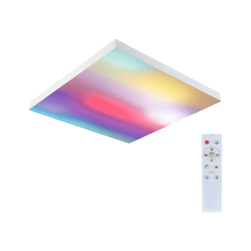 Paulmann 79910 - LED/31W RGBW Dæmpbar loftlampe LORIA 230V 3000-6500K 59,5x59,5 cm hvid + fjernbetjening