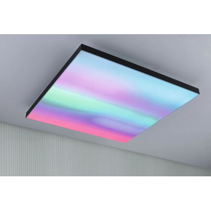 Paulmann 79913 - LED/31W RGBW Dæmpbar loftlampe LORIA 230V 3000-6500K 59,5x59,5 cm sort + fjernbetjening
