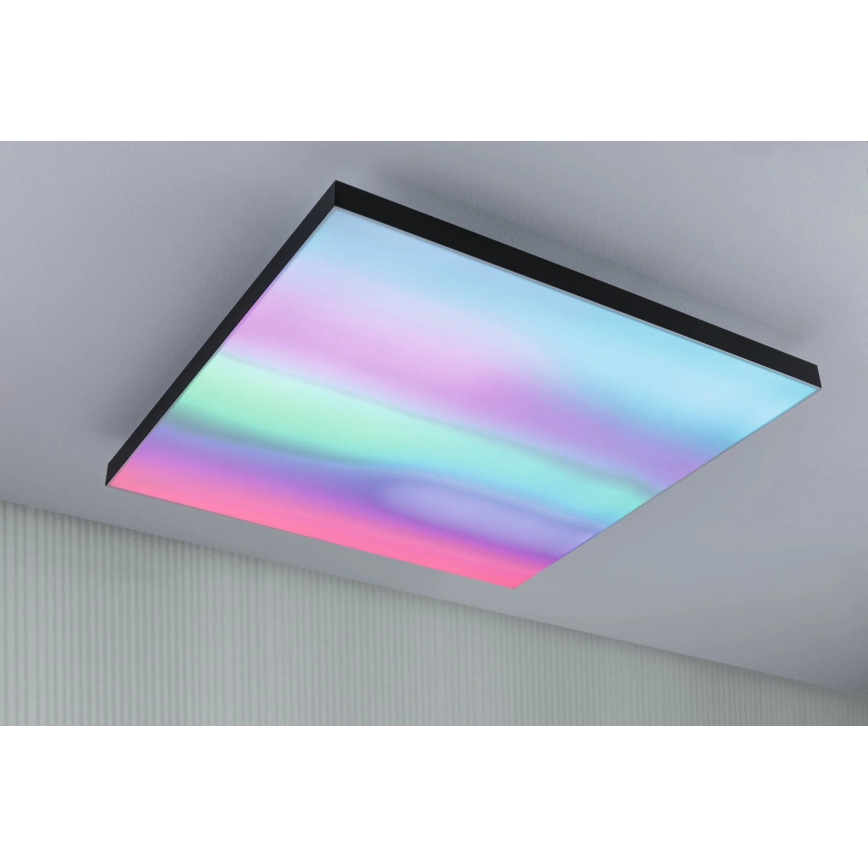 Paulmann 79913 - LED/31W RGBW Dæmpbar loftlampe LORIA 230V 3000-6500K 59,5x59,5 cm sort + fjernbetjening